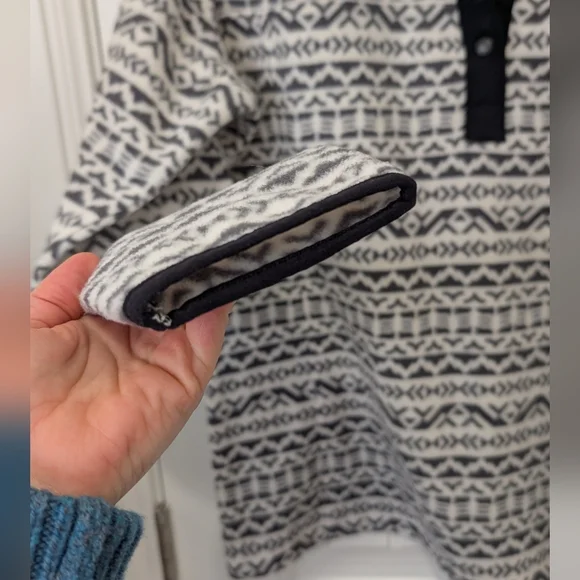 Columbia Quarter Snap Fleece Pullover Black And White Winter Mix Size L - Picture 5 of 9